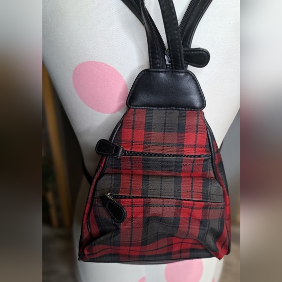 Villager • Grunge Steampunk 90s Y2k 00s Plaid Goth Multiway Dope Bag Backpack - Picture 12 of 16